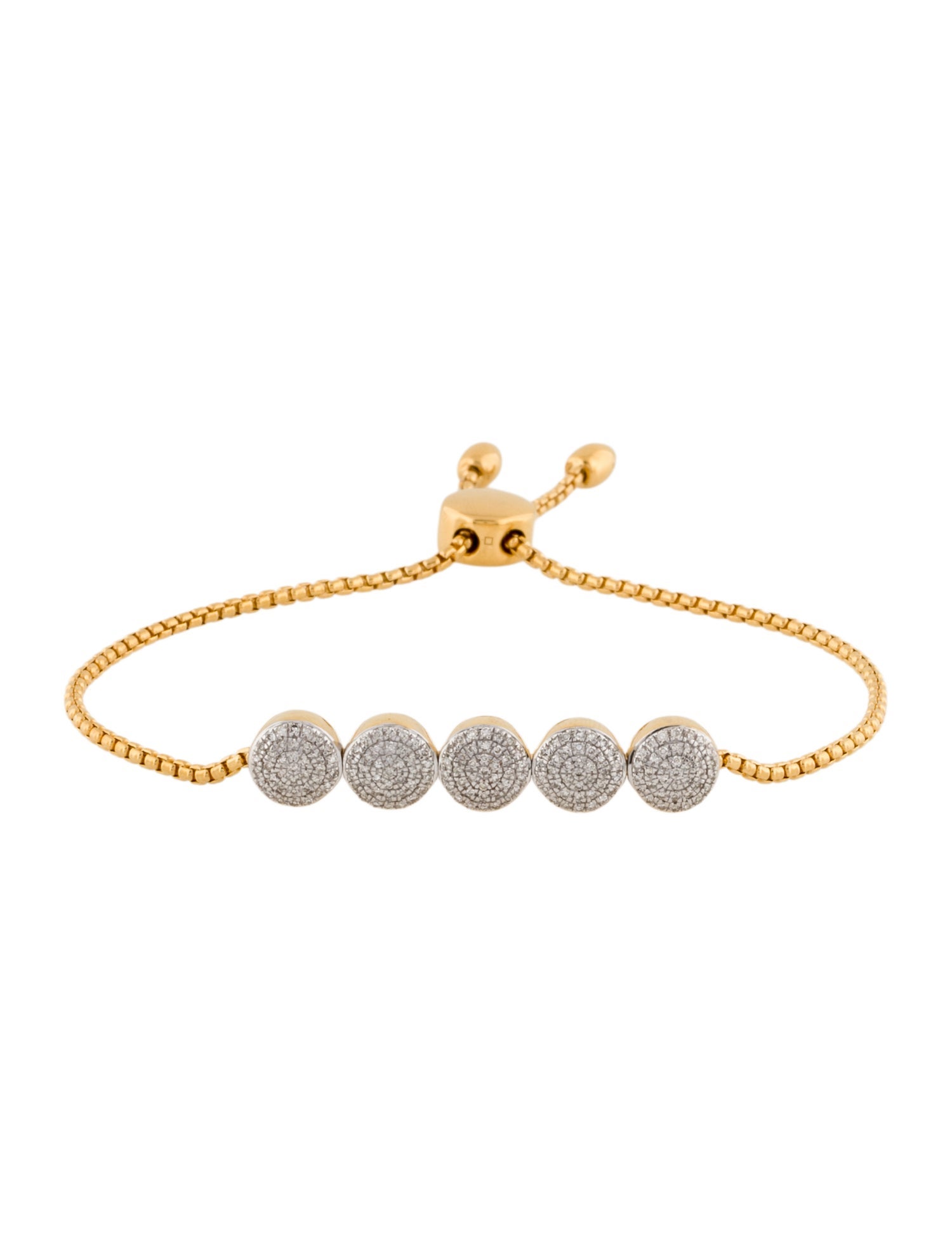Monica Vinader Diamond Fiji Button Friendship Chain Bracelet