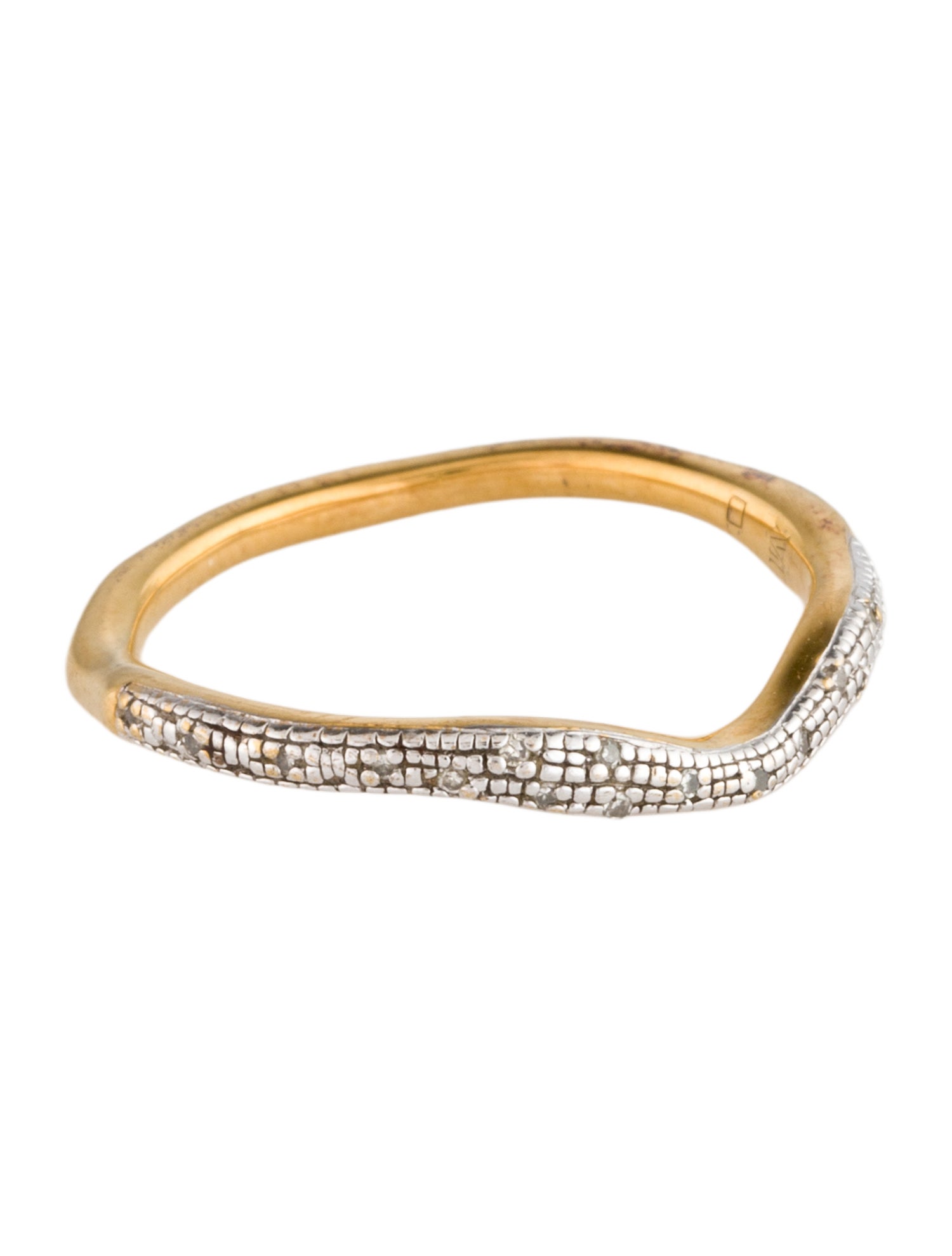Monica Vinader Diamond Riva Wave Stacking Ring