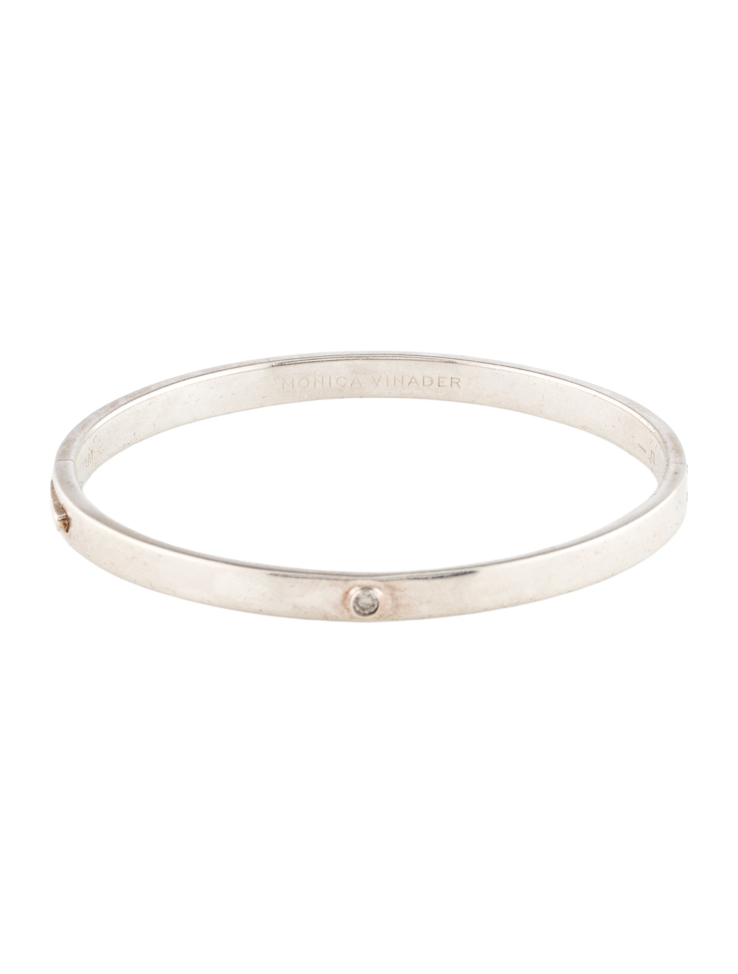 Monica Vinader Diamond Solitaire Hinged Bangle