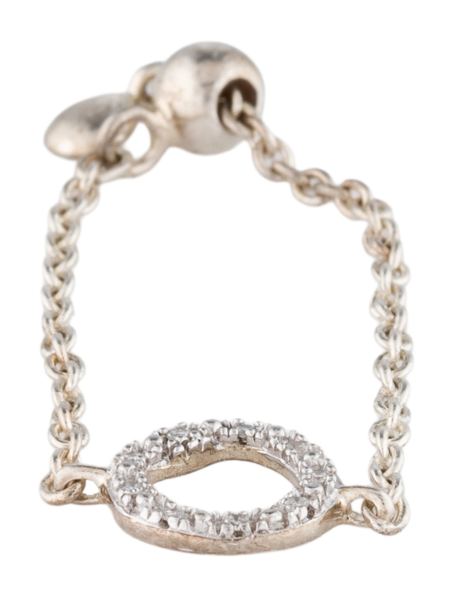 Monica Vinader Diamond Riva Mini Circle Adjustable Friendship Ring