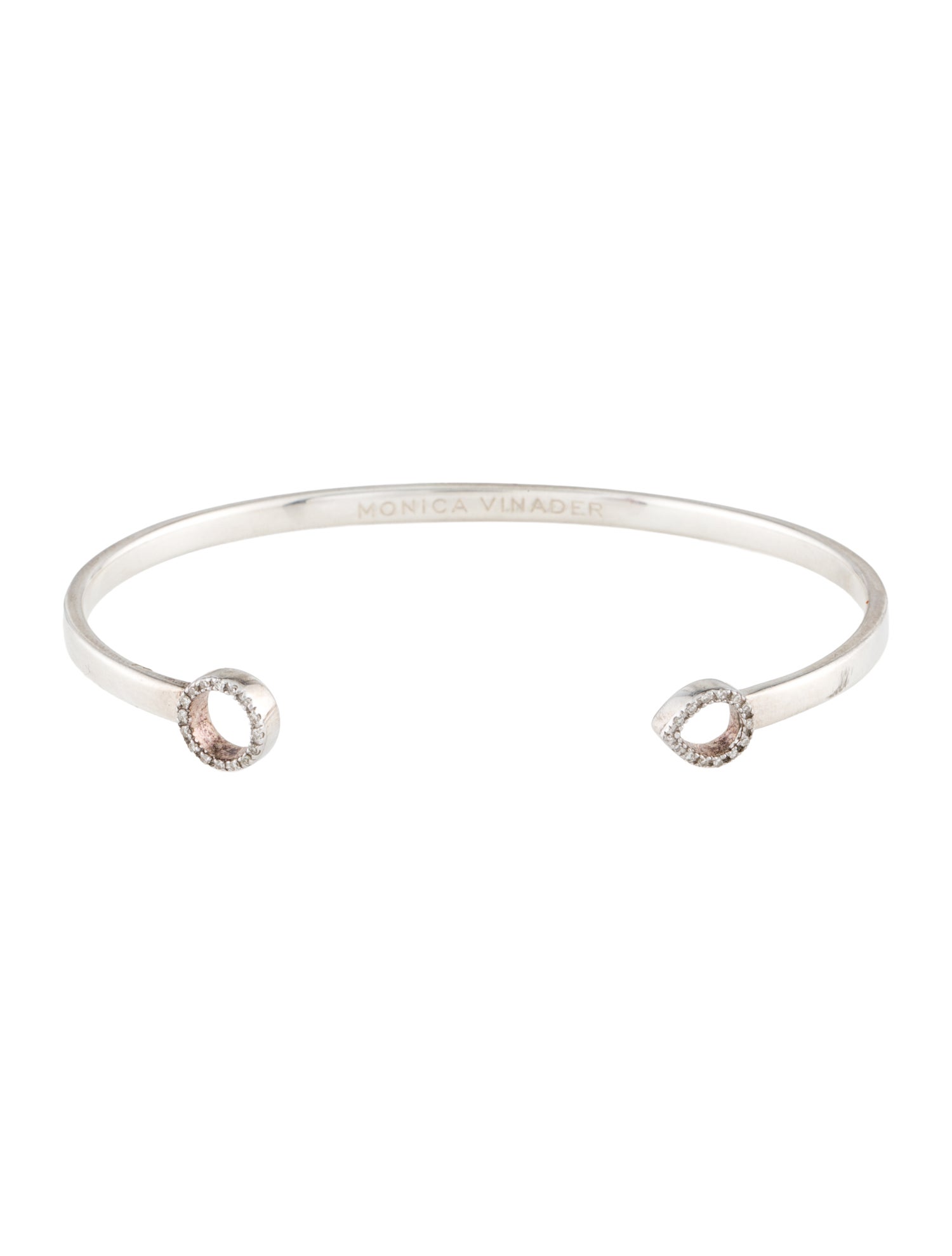 Monica Vinader Diamond Riva Mini Kite & Mini Circle Cuff Bracelet