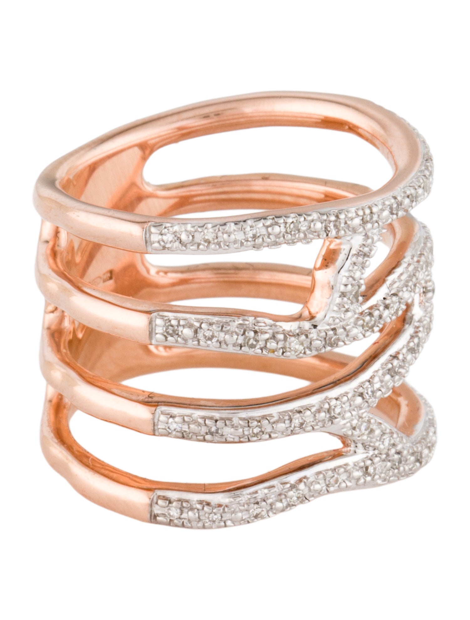 Monica Vinader Diamond Riva Waterfall Cocktail Ring