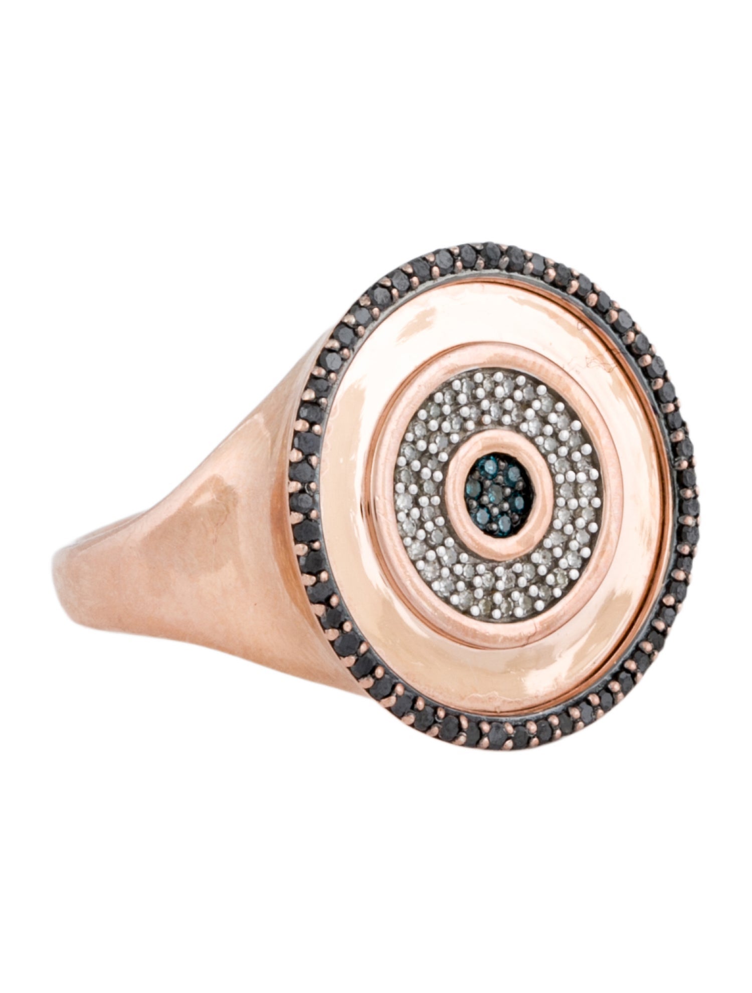 Monica Vinader Diamond Evil Eye Disc Ring
