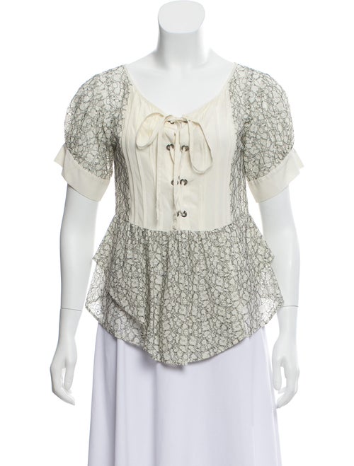 Marissa Webb Short Sleeve Lace Top