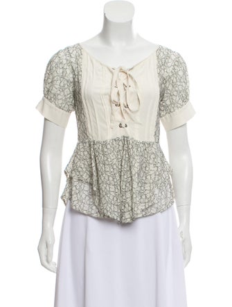 Marissa Webb Short Sleeve Lace Top