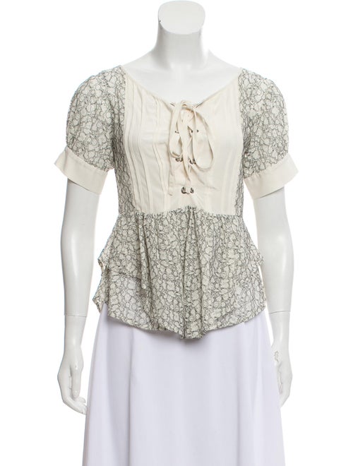 Marissa Webb Short Sleeve Lace Top