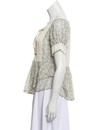Marissa Webb Short Sleeve Lace Top