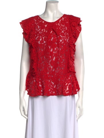 Marissa Webb Tops Scoop Neck Short Sleeve Blouse S