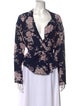 Marissa Webb Floral Print Plunge Neckline Blouse
