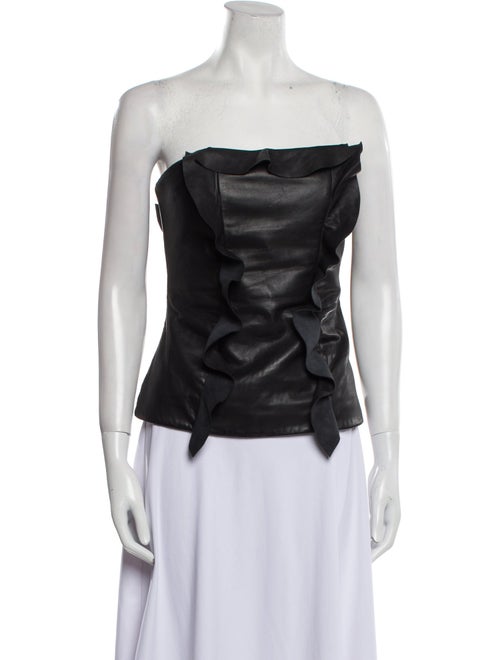 Marissa Webb Lamb Leather Strapless Top