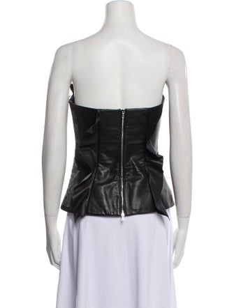 Marissa Webb Lamb Leather Strapless Top