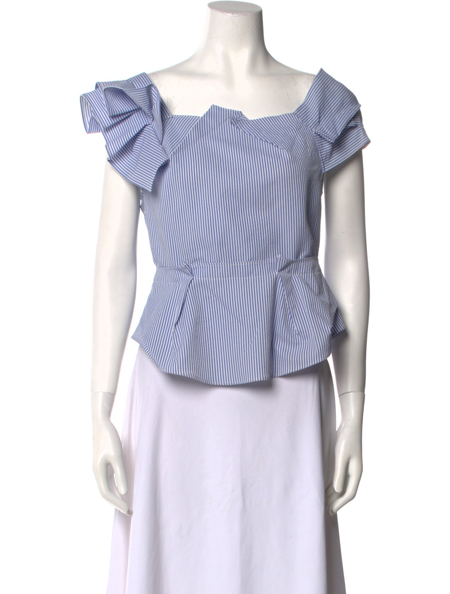 Marissa Webb Striped Square Neckline Crop Top