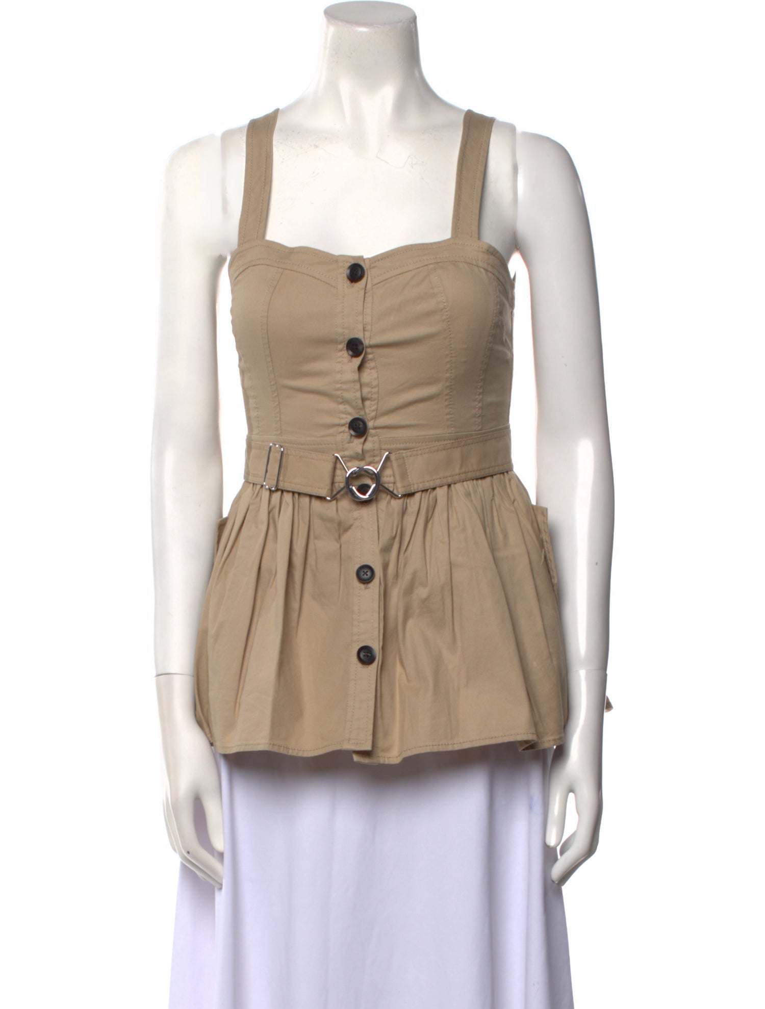 Marissa Webb Square Neckline Sleeveless Top