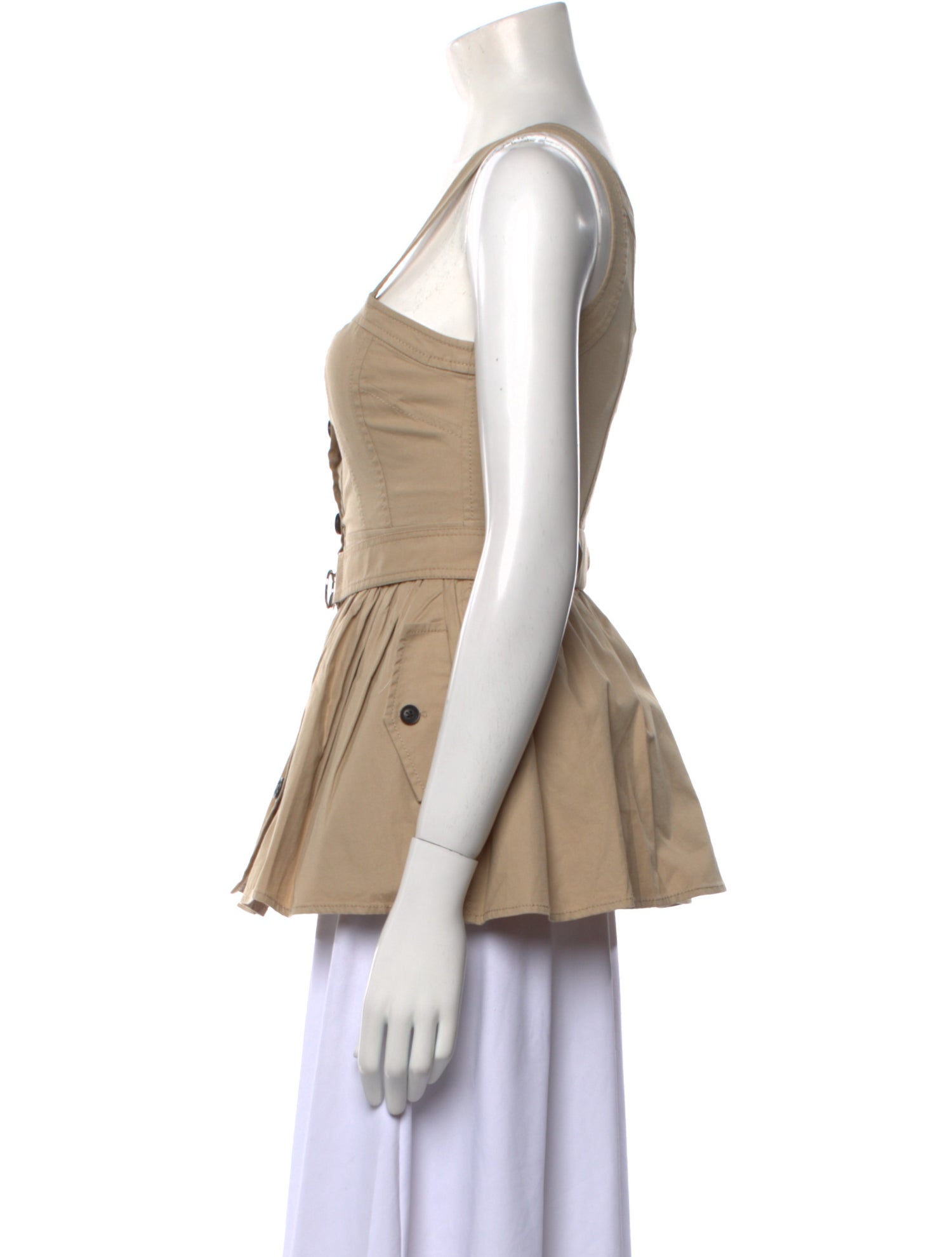 Marissa Webb Square Neckline Sleeveless Top