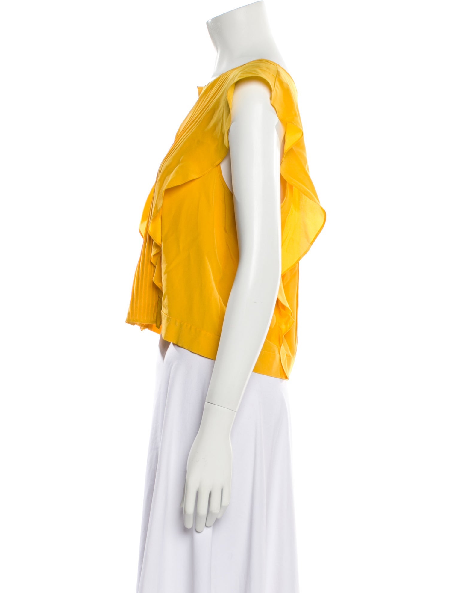 Marissa Webb Silk V-Neck Crop Top