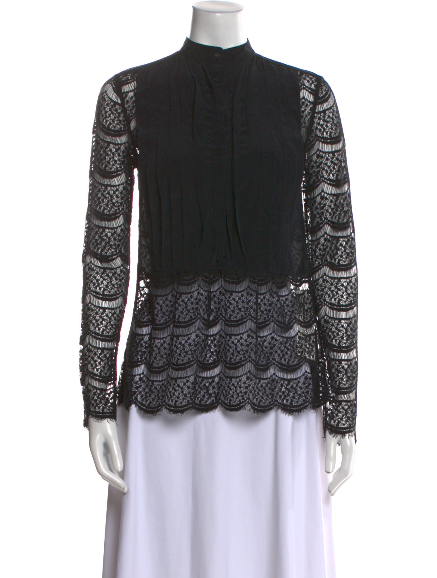 Marissa Webb Mock Neck Long Sleeve Blouse