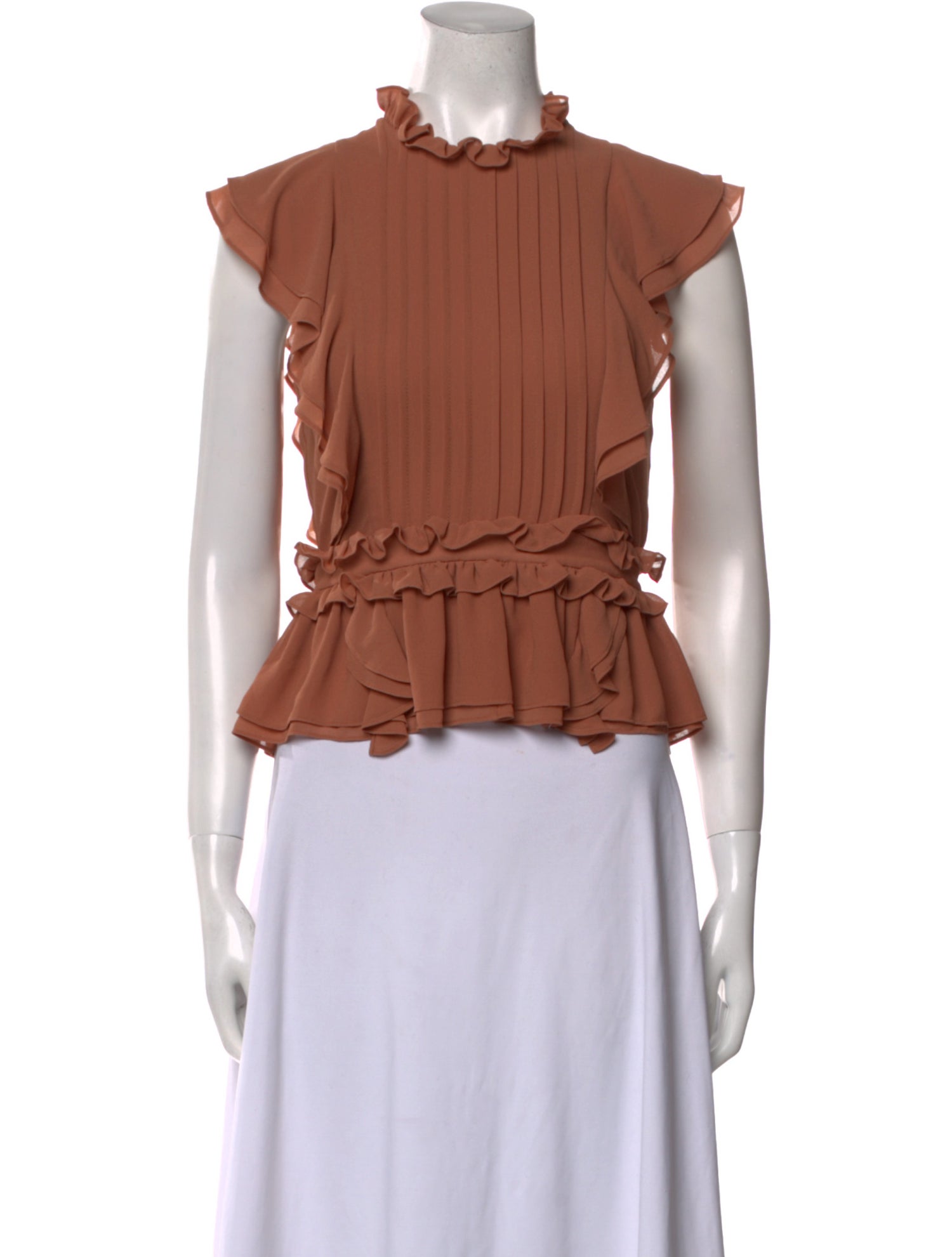 Marissa Webb Mock Neck Sleeveless Crop Top