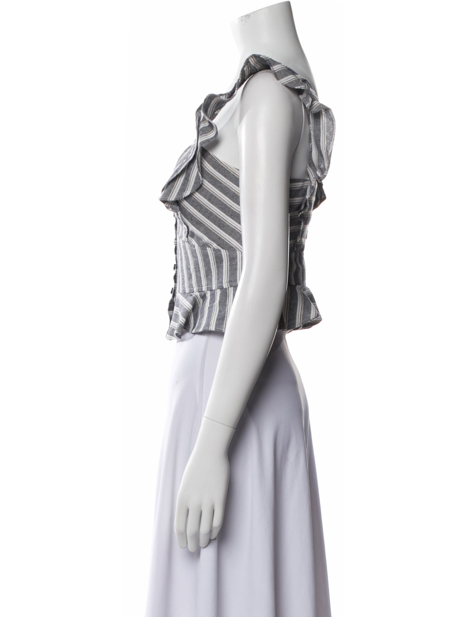 Marissa Webb Striped V-Neck Crop Top