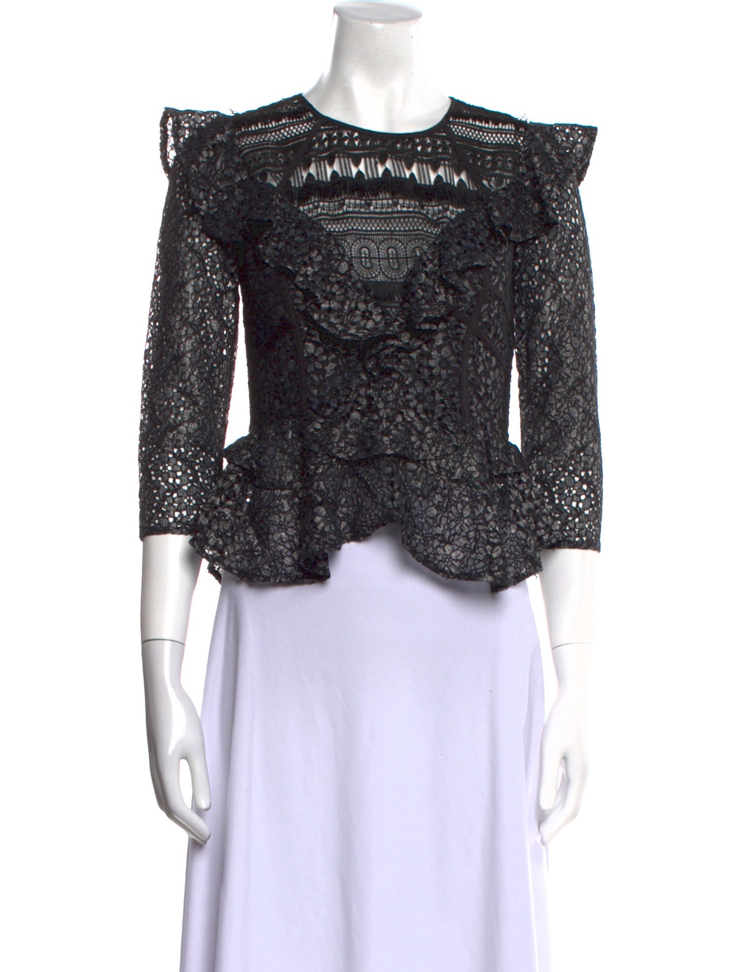 Marissa Webb Printed Crew Neck Crop Top