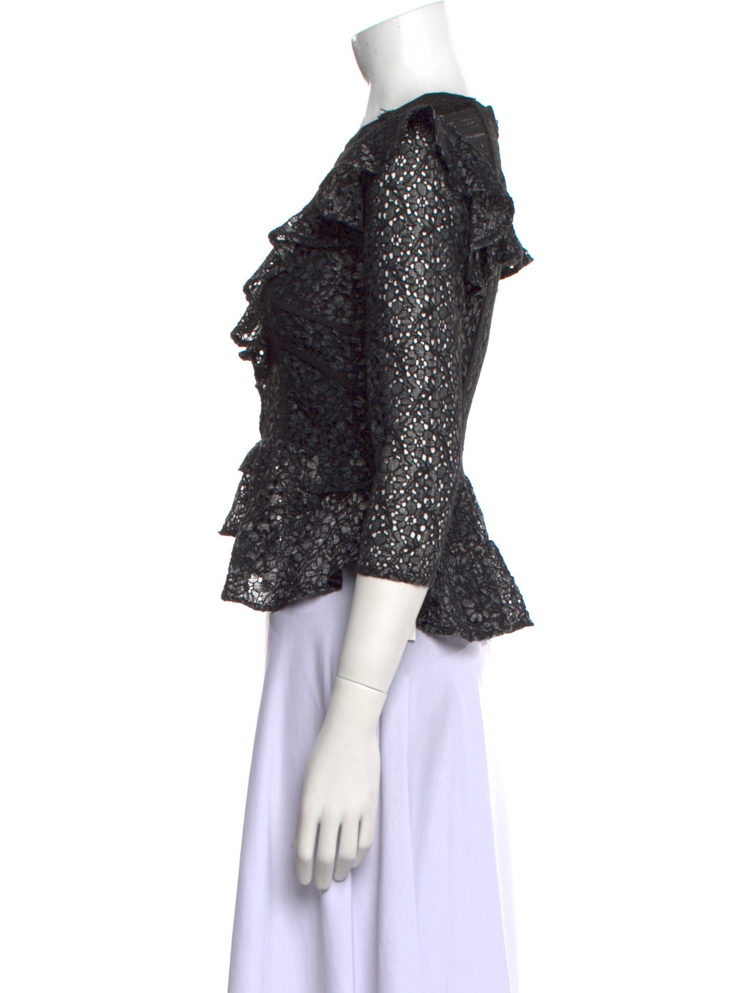 Marissa Webb Printed Crew Neck Crop Top