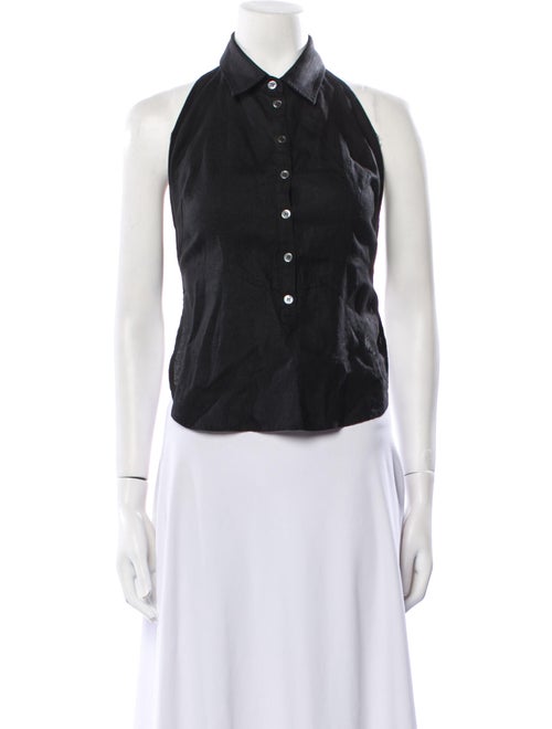 Marissa Webb Linen Sleeveless Crop Top