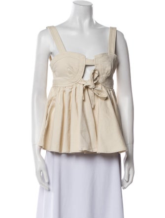 Marissa Webb Square Neckline Sleeveless Blouse