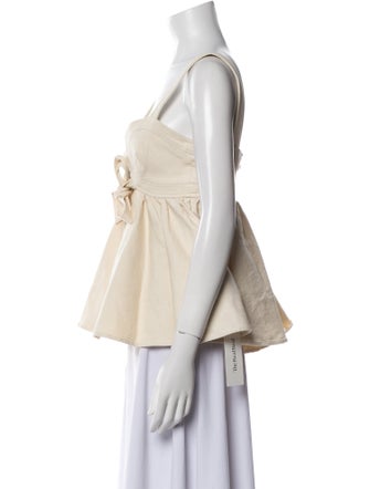 Marissa Webb Square Neckline Sleeveless Blouse