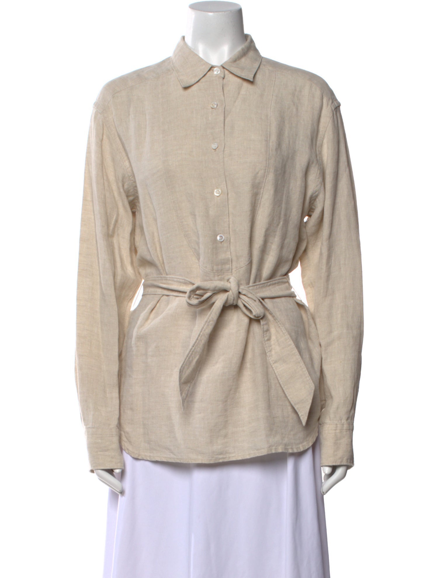 Marissa Webb Linen Long Sleeve Button-Up Top w/ Tags