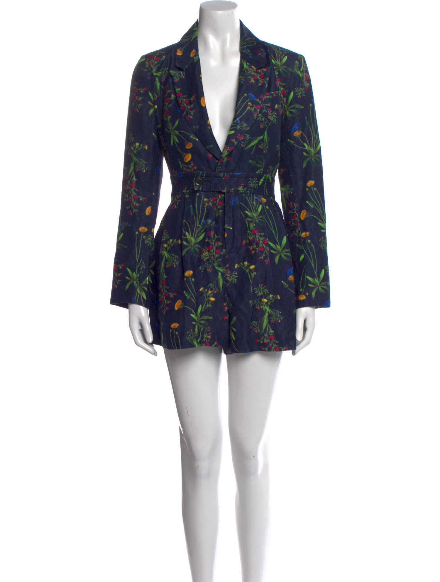 Marissa Webb Linen Floral Print Romper