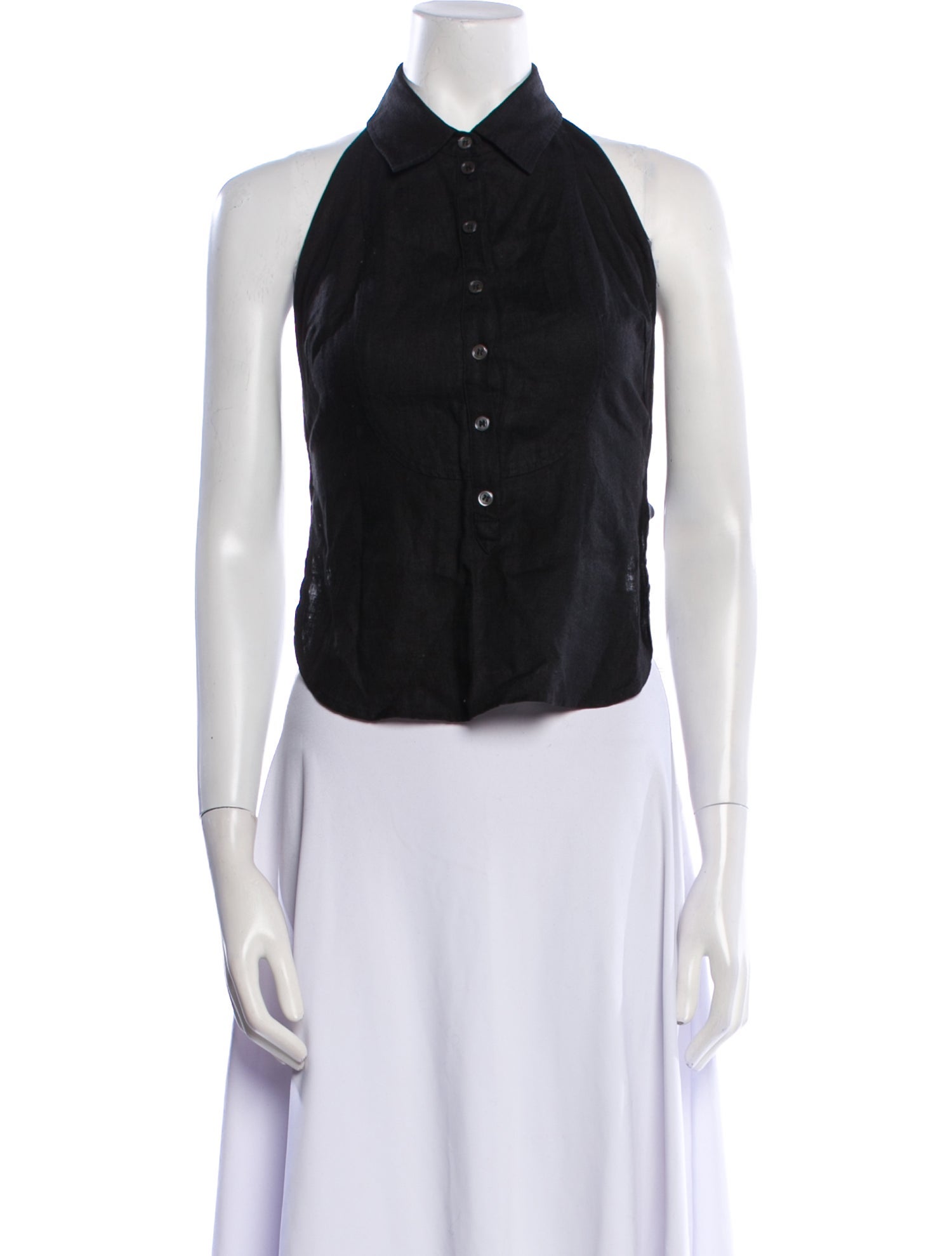 Marissa Webb Linen Sleeveless Crop Top