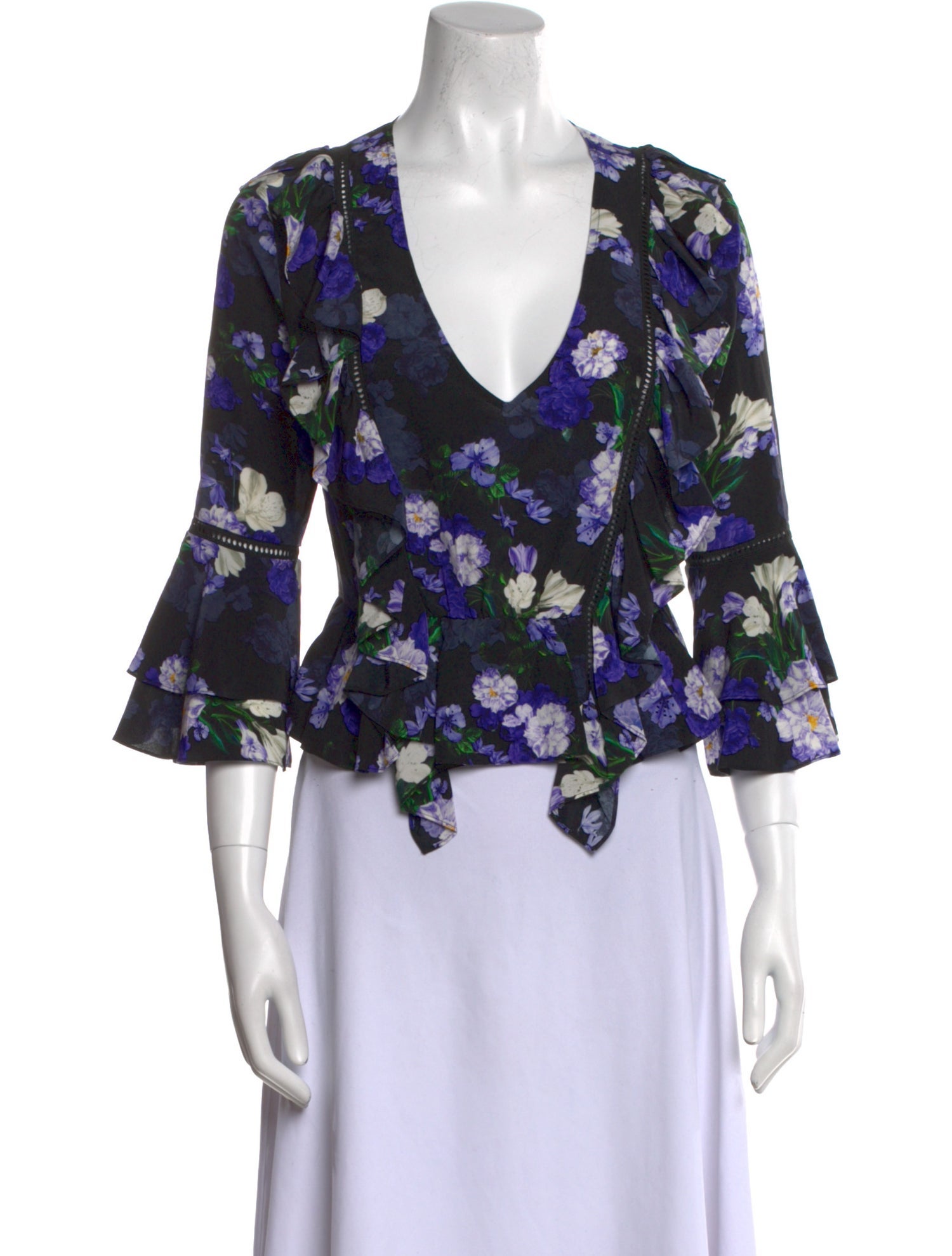 Marissa Webb Silk Floral Print Blouse