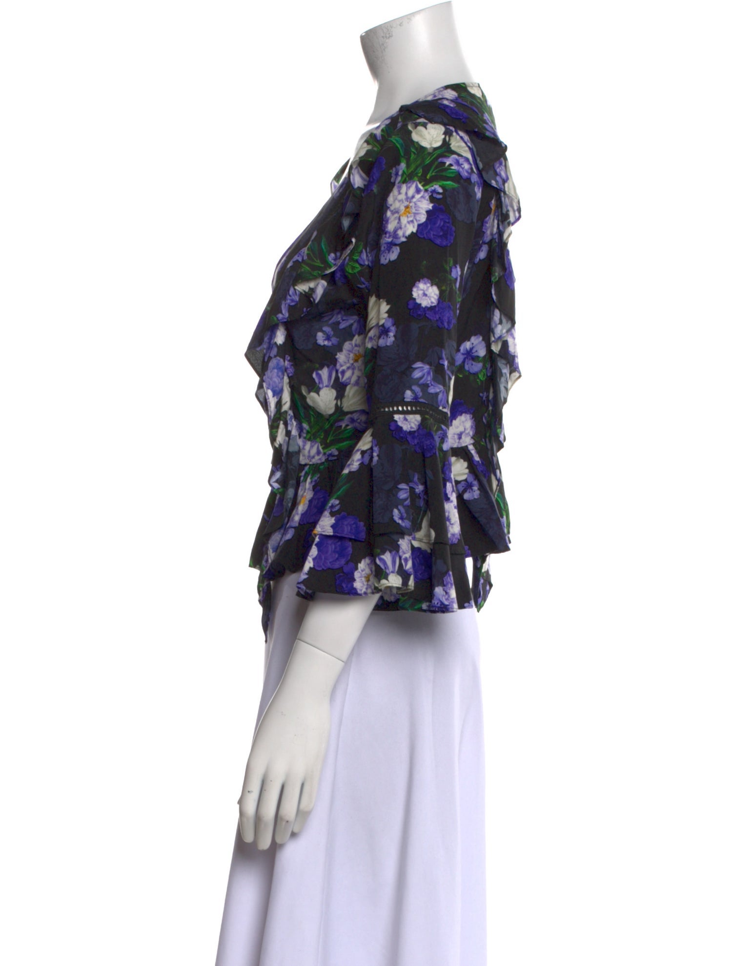 Marissa Webb Silk Floral Print Blouse