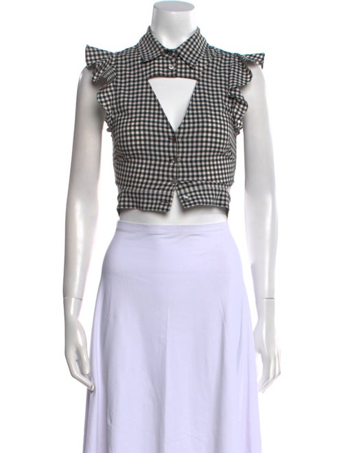 Marissa Webb Plaid Print Sleeveless Crop Top