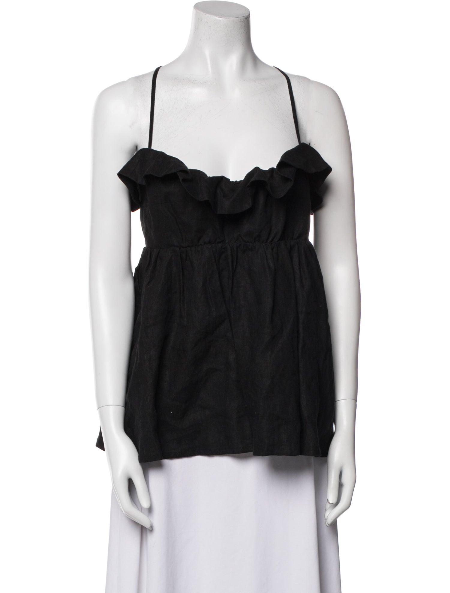 Marissa Webb Linen Square Neckline Top