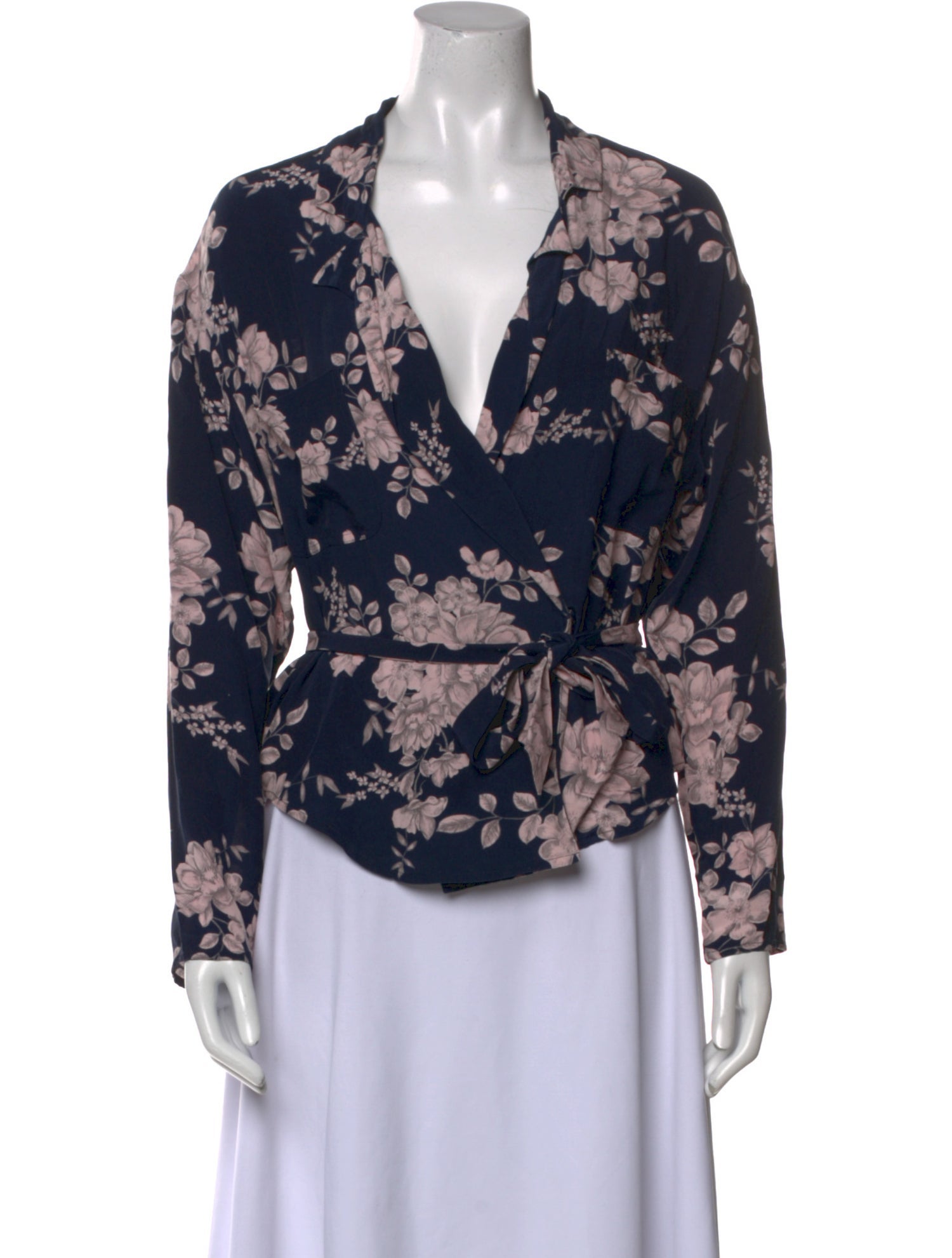 Marissa Webb Floral Print V-Neck Blouse