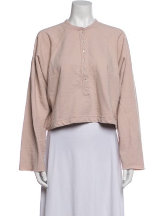 Marissa Webb Crew Neck Long Sleeve Crop Top