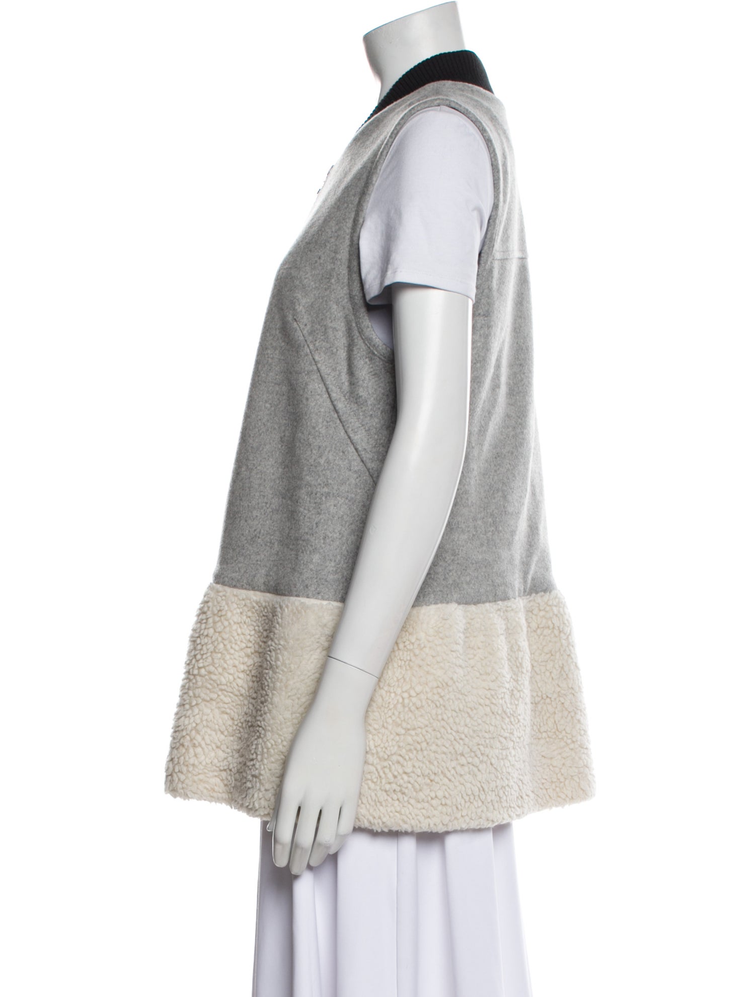 Marissa Webb Wool Colorblock Pattern Vest