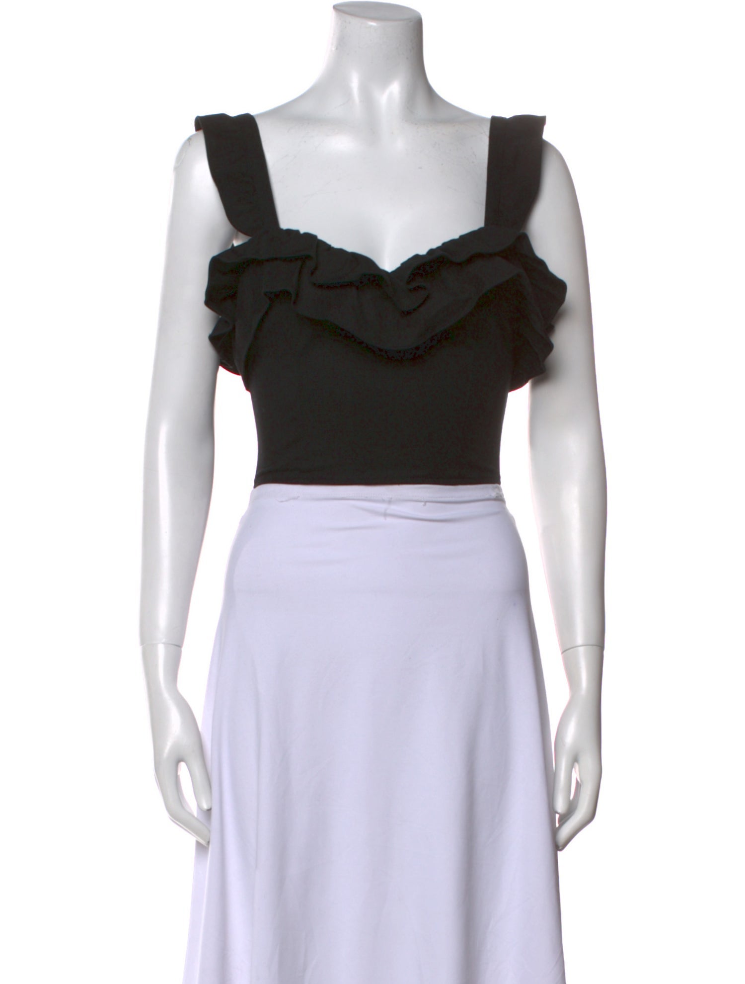 Marissa Webb Square Neckline Sleeveless Crop Top