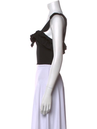 Marissa Webb Square Neckline Sleeveless Crop Top