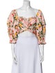 Marissa Webb Floral Print Square Neckline Crop Top