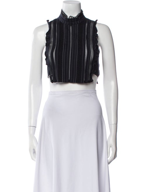 Marissa Webb Virgin Wool Striped Crop Top