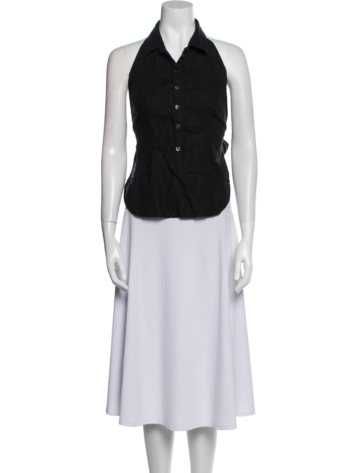 Marissa Webb Linen Halterneck Crop Top