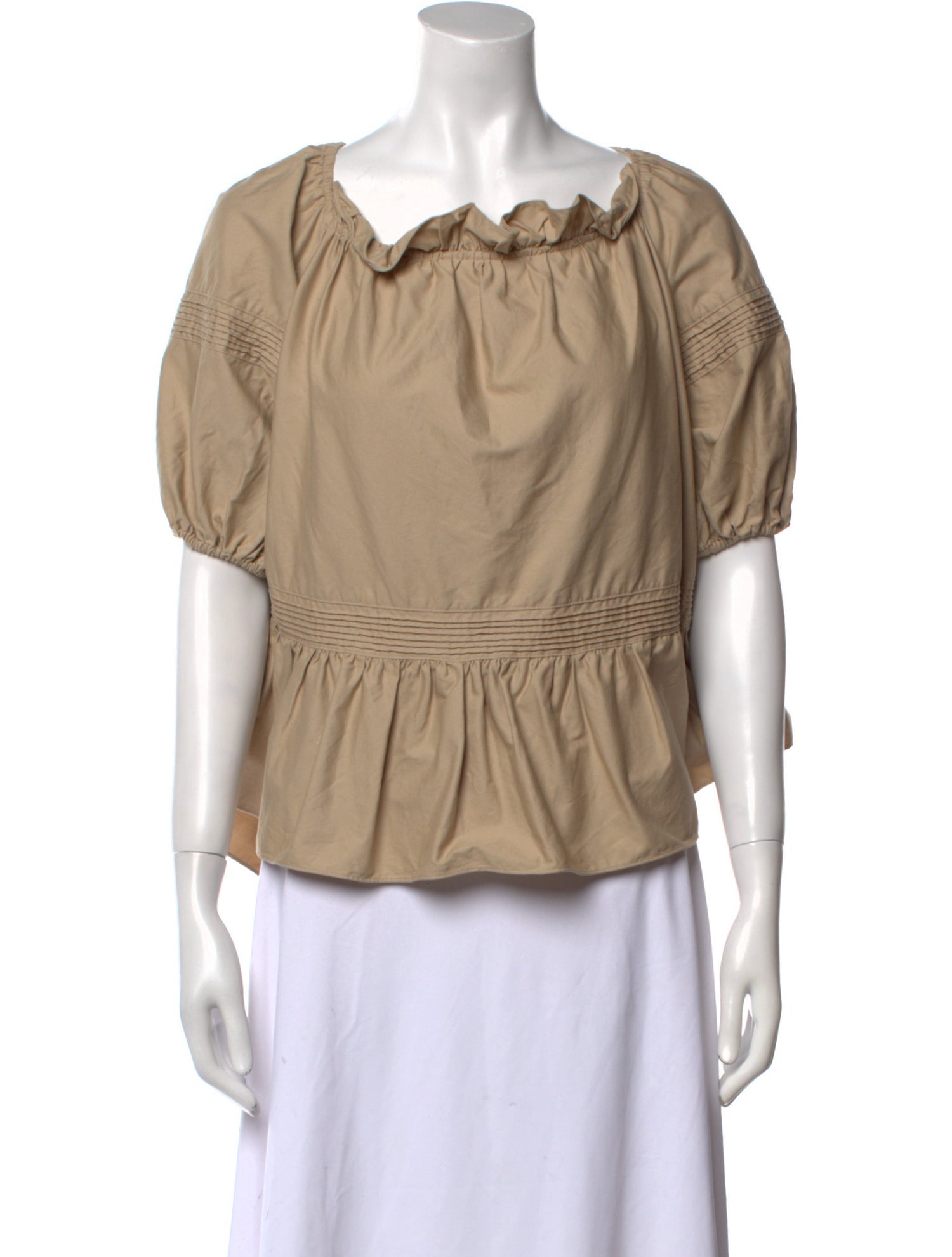 Marissa Webb Square Neckline Short Sleeve Blouse