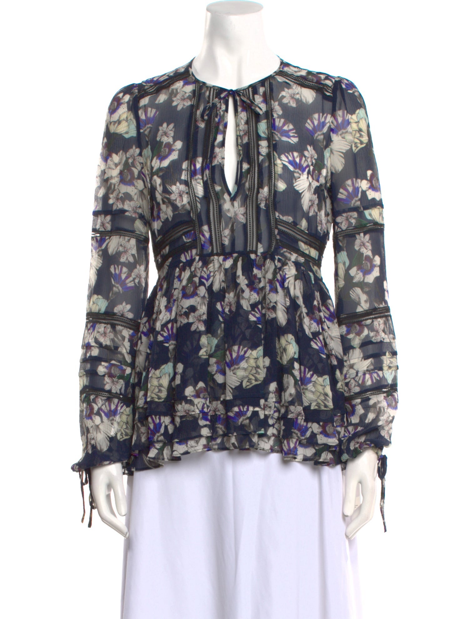 Marissa Webb Silk Floral Print Blouse
