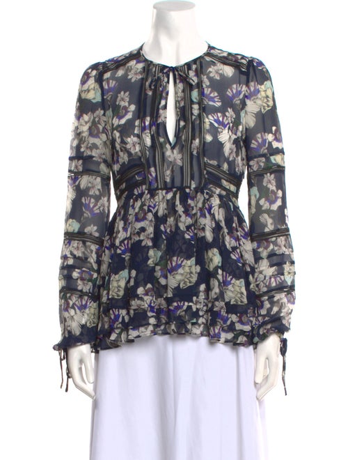 Marissa Webb Silk Floral Print Blouse