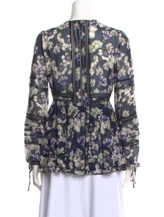 Marissa Webb Silk Floral Print Blouse