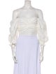 Marissa Webb Off-The-Shoulder Three-Quarter Sleeve Crop Top