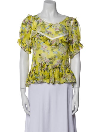 Marissa Webb Silk Floral Print Blouse