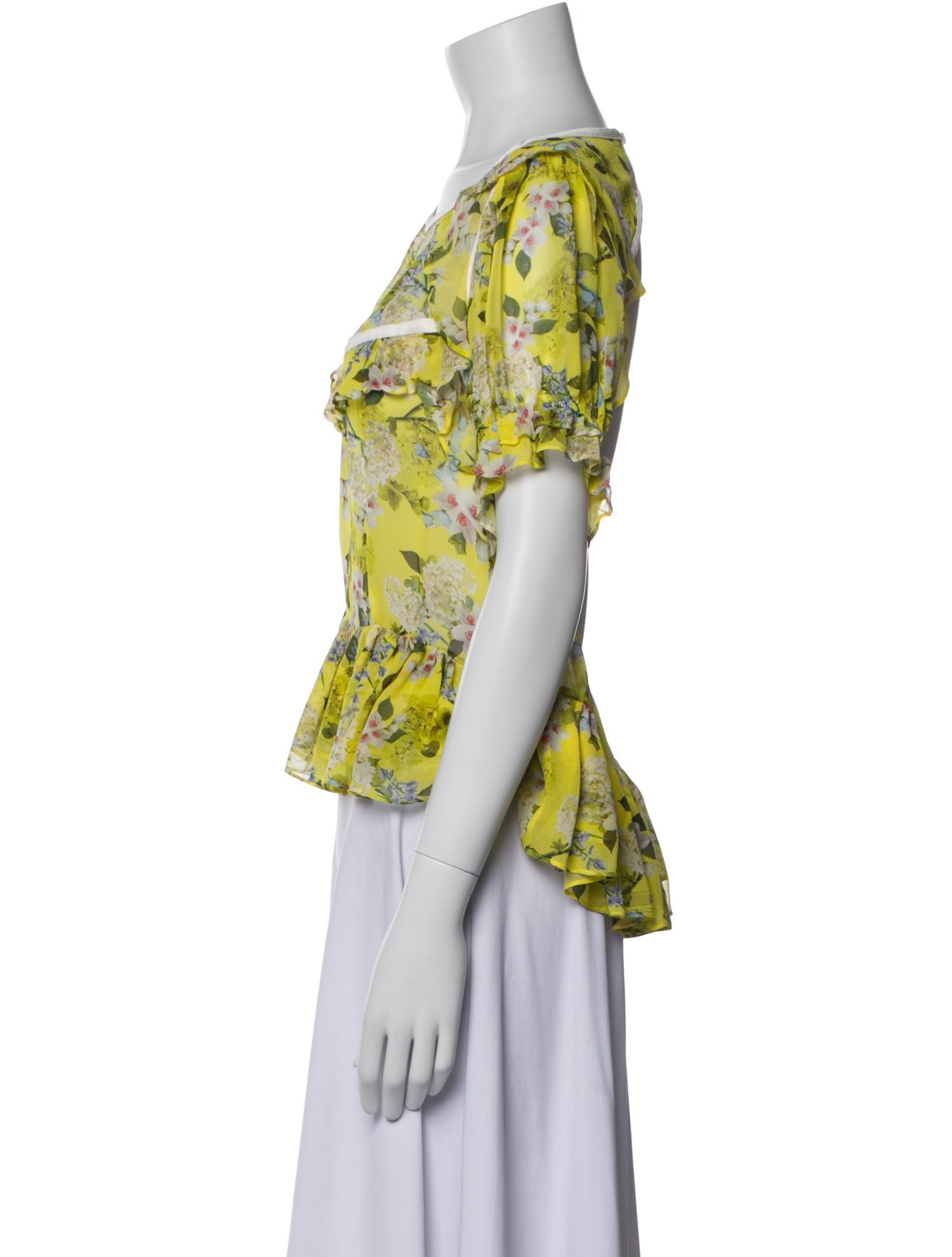 Marissa Webb Silk Floral Print Blouse