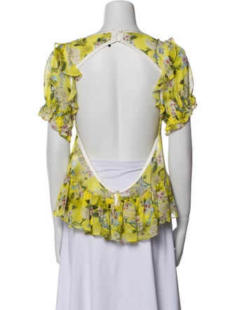 Marissa Webb Silk Floral Print Blouse